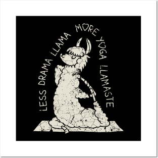 Less Drama More Yoga Llama Posters and Art